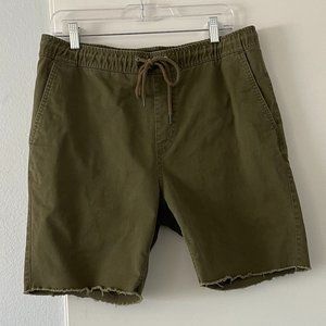 Mens BRIXTON Madrid Drawstring Shorts (these are not cord) - Olive Green